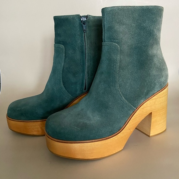 Charlotte Stone Shoes - Charlotte Stone Emerald Suede Heeled Boots